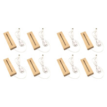 2X Houten Rechthoek Lichtvoet, Houten Led-Displayvoet Voetstuk Licht Lampstandaard voor Acryl, Kristal, Nachtlampje, Harskunst