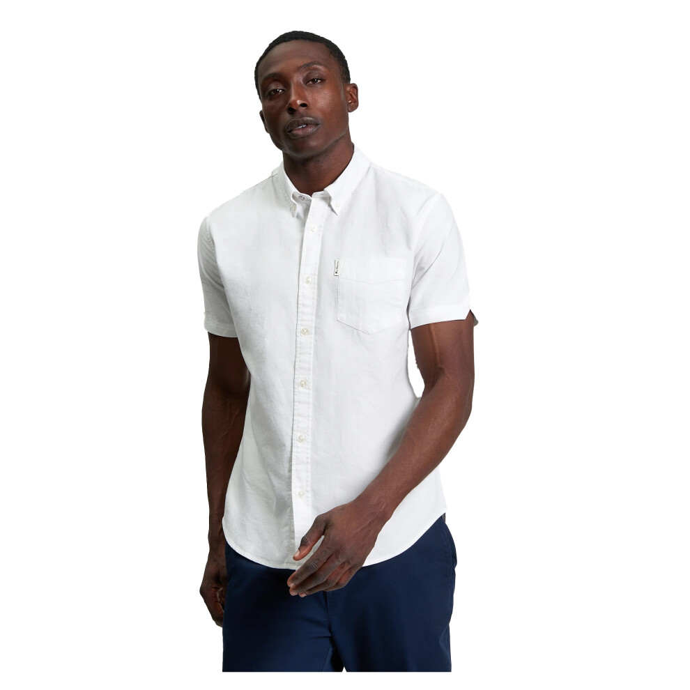 Ben Sherman (Xxl, White) Mens Signature Oxford Short-Sleeved Shirt