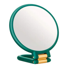 Handheld Cosmetic Mirror 50X Magnification For-Dark green gold