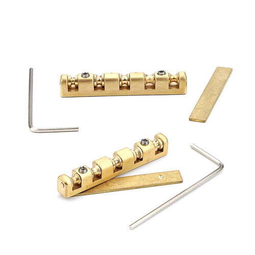 Elektrisk Gitarr Mässingsmutter 42 mm Höjdjusterbar Mässing Rullmutter Gitarr Mutter 6-Strängad Elektrisk Gitarr Ersättningsdelar 2