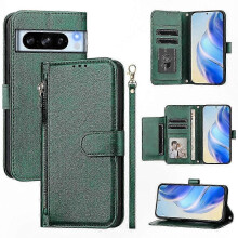 (Green) Genuine Leather Wallet Case for Pixel 8 Pro Card Slot