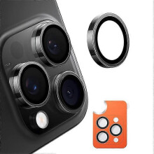 (Black) TORRAS 1 zestaw przezroczystego szkła hartowanego na obiektyw aparatu do iPhone'a 15 Pro/Pro Max