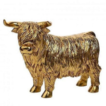 (Gold, L) Schottische Hochlandrind-Statue, Heimdekoration, Figur, Geschenk
