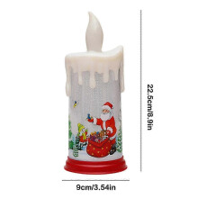 (Red) Weihnachts-LED-Lichterkette mit simulierter Flamme, Weihnachtsmann und Schneemann als Nachtlichtdekoration