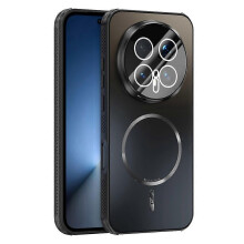(Black) ABEEL Magnetic TPU PC Cooling Matte Case for Honor Magic8 Pro 5G + Lens Film