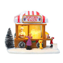 (A) Glowing LED Snow House Village Musical Box Festival Figurine