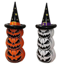 (White) Leuchtende aufblasbare Halloween-Kürbis-Geisterformen aus PVC mit LED-Beleuchtung, Weihnachtsdekorationen