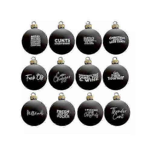 (bellend) Weihnachtskugel-Set mit Schimpfwörtern, 12er-Pack, lustig, 2024, Neu, 25.-26.