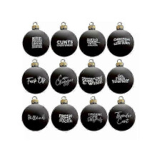 (santas coming) Weihnachtskugel-Set mit Schimpfwörtern, 12er-Pack, lustig, 2024, Neu, 25.-26.