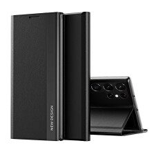 (Black, For Samsung Galaxy S26 Ultra) GUOMAI Flip Leather Case for Samsung Galaxy S26 Ultra Suction-Kickstand Shockproof Cover