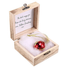 (Red) Weihnachtliche magische Glocke, goldene Heimdekoration, Weihnachtsbaum-Souvenir