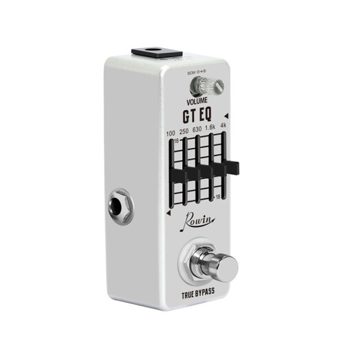 Rowin Guitar Equalizer Pedal 5-Band Parametric EQ Guitar Effect Pedal Frequency Compensator 18dB Range for  Size Pedal 2