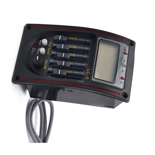 LC-5 5-Bands Akustisk Gitarr Pickup EQ Preamp LCD Tuner Piezo Pickup Equalizer System 1