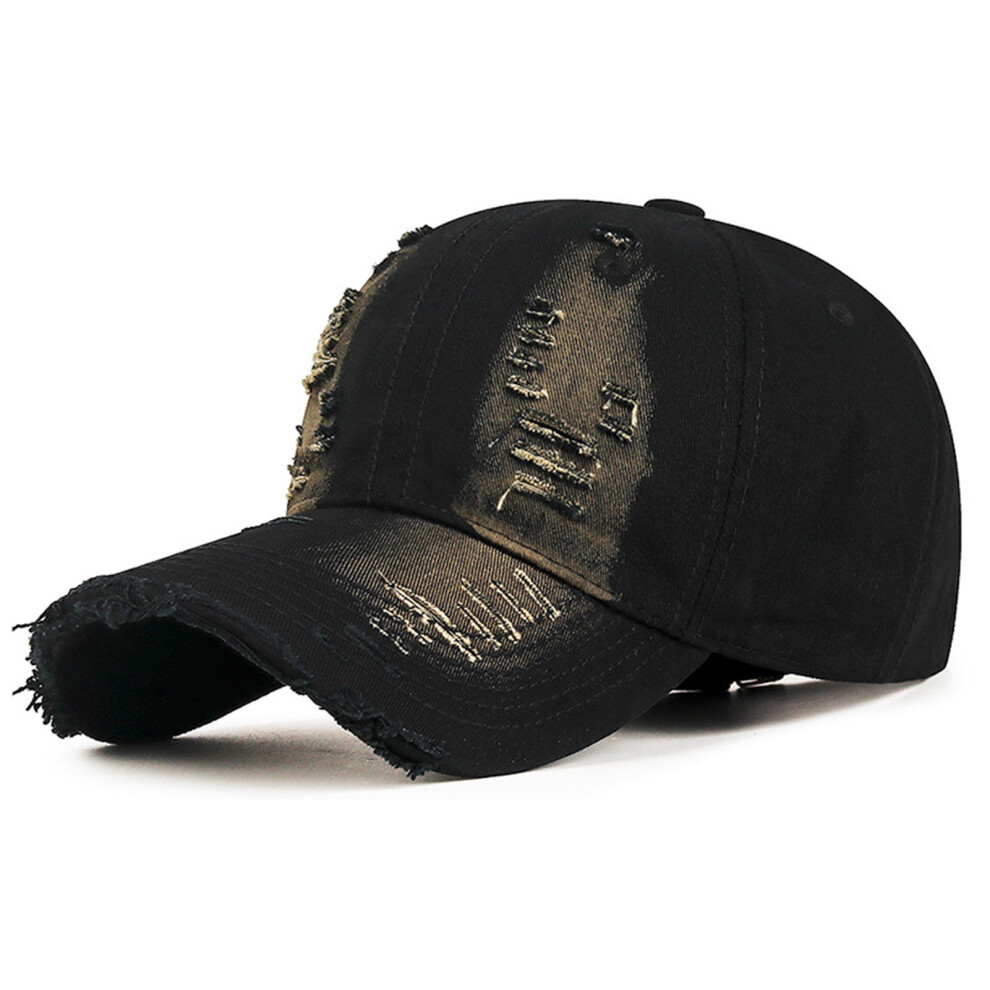 Hue-Grain (Black) Vintage Unisex Outdoor Baseball Cap For Fishing & Camping
