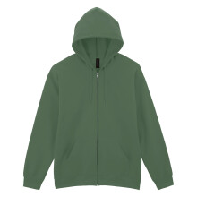(L, Military Green) Gildan Mens Midweight Soft Touch Full Zip Hoodie