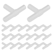 Plastic 3-way T-shape Aquarium Air Valves 100 Pcs Clear White