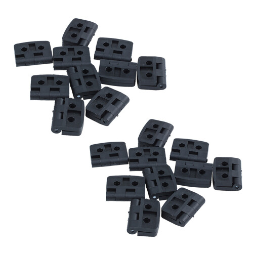 100 Pezzi Cerniere Rinforzate in Plastica Nera da 40 mm x 30 mm 1