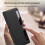 (Black) Honor Magic V6 5G Smart View Window Läderfodral Metalllins Stativ 2