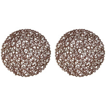 Tovagliette Rotonde in Fibra di Carta Intrecciata Decorazioni Natalizie in Stuoia Naturale Decorazioni per Feste 15 Pollici Set di 24 (Caffè)