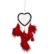 Atrapasueños decorativo para colgar en la pared, atrapasueños bohemio con plumas, atrapasueños en forma de corazón para coche o habitación,