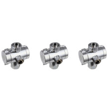 3X ABS Cromo Deviatore Un 3 Vie Raccordo per Tubo Raccordo Un Forma di T Connettore Adattatore per Valvola Angolare Tubo Bagno Doccia Braccio WC
