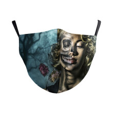 (Style 9,Adult)Halloween Theme Funny Digital Print Cotton Face Mask Fashion Creative Dustproof Everyday Use