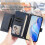 (Blue) Genuine Leather Wallet Case for Pixel 8 Pro Card Slot 5