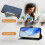 (Blue) Genuine Leather Wallet Case for Pixel 8 Pro Card Slot 3