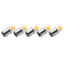 5X Ba15D Lampadina A LED 3W 110 V 220 V Ac Non Dimmerazione 300 Lumen Cob 1511 LED Lampada Bianco Caldo Bianco per Candeliere Macchina (Bianco Caldo)
