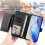 (Black) Genuine Leather Wallet Case for Pixel 8 Pro Card Slot 4