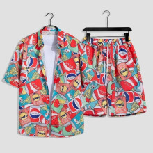 (Style A,M)Ensemble de vêtements de plage hawaïens été jeune avec design imprimé et technologie surf pour