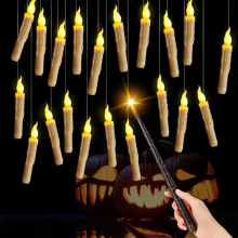 Pływające świece z pilotem, magiczne wiszące świece dekoracyjne na imprezę halloweenową i świąteczną, zasilane bateryjnie, ciepłe