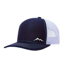Comfortable Polyester Baseball Cap Foldable Mesh-Blue white