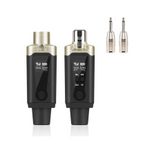 Sistema Receptor e Transmissor de Microfone Sem Fio com Adaptador com Fio para Sem Fio para Condensador 5V/ Dinâmico 48V Universal