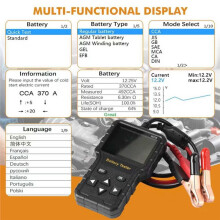 V611B Car Battery Tester 6V 12V 24V Automotive Battery Analyzer with Cranking Charging Test for Motorcycle Car Truck