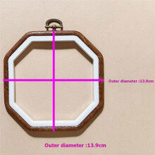6 Pcs Octagonal Embroidery Hoops Frame Imitated Wood Sew Hoop Ring for Embroidery Art  Handy Sewing Decoration