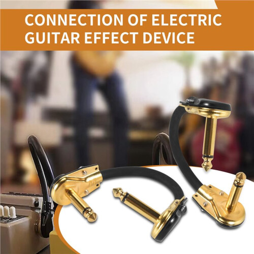 Guitar Patch Cable Effect Pedal Patch Cords 1/4-Inch Right Angle Low Profile Pancake Design for Effect Pedals 3 Pack 2