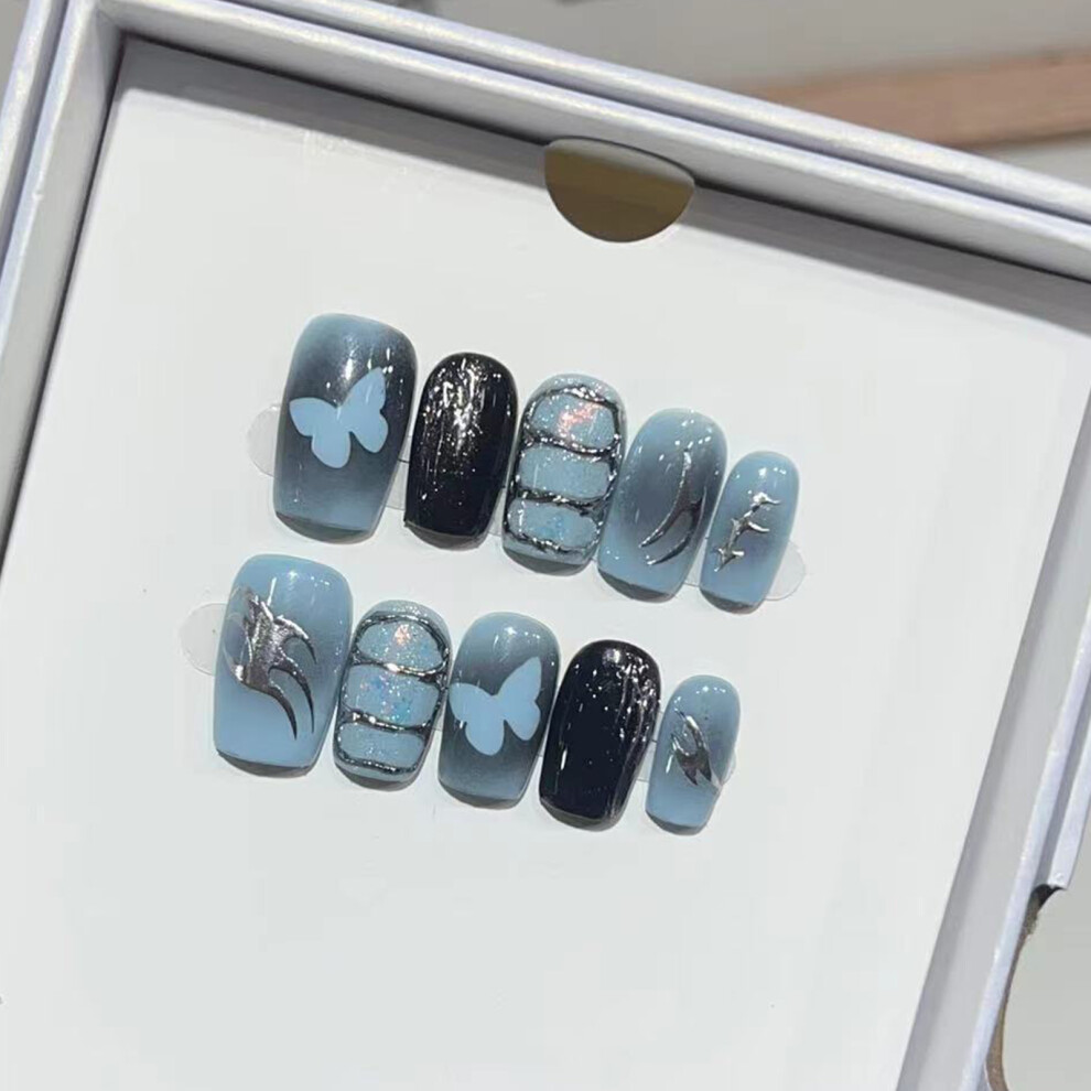 Hue-Grain (Xs) False Nails For Diy Manicure Kit