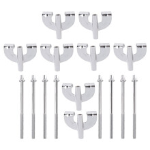 8 Pieces Bass Drum Claw Hook with Screws and Tension Rods for Bass Drum Repair Parts Accessories
