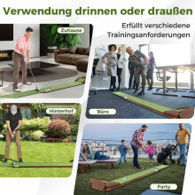 Golfputtingmat met 2 holes en automatische balretour