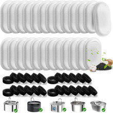 50 Pack Cat Water Fountain Filters for 108/3.2L& 67oz/2L Stainless Steel Pet Water Dispenser Cat/Dog Fountain Filter