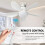 Ventilateur de Plafond avec Éclairage LED 40 W, Intensité Variable, 3 Vitesses et 3 Couleurs, Télécommande Incluse. 7
