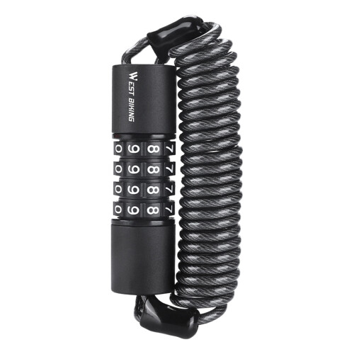 (Black) Motorcycle Helmet Lock - Durable Password Security