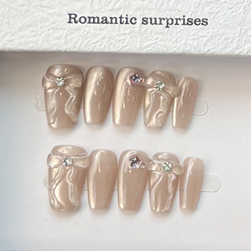 Dcph-Clothing (S) 10Pcs Odorless Cat Eye Fake Nails For Party & Daily