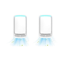 2 pièces purificateur d'air silencieux à brancher, technologie d'ions négatifs pour chambre, maison, cuisine et bureau, adapt