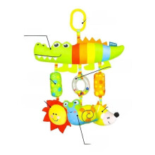 (Style7)Brinquedo chocalho de pelúcia para bebê com clipe suspenso para assento de carro e berçário confortável