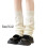 Trendige Damen-Socken mit gerippten Bündchen über den-Weiß 4