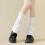 Trendige Damen-Socken mit gerippten Bündchen über den-Weiß 8