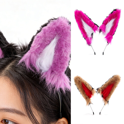 Strapazierfähiges Haarband mit Wolfsohren, Cosplay für-Grau 2