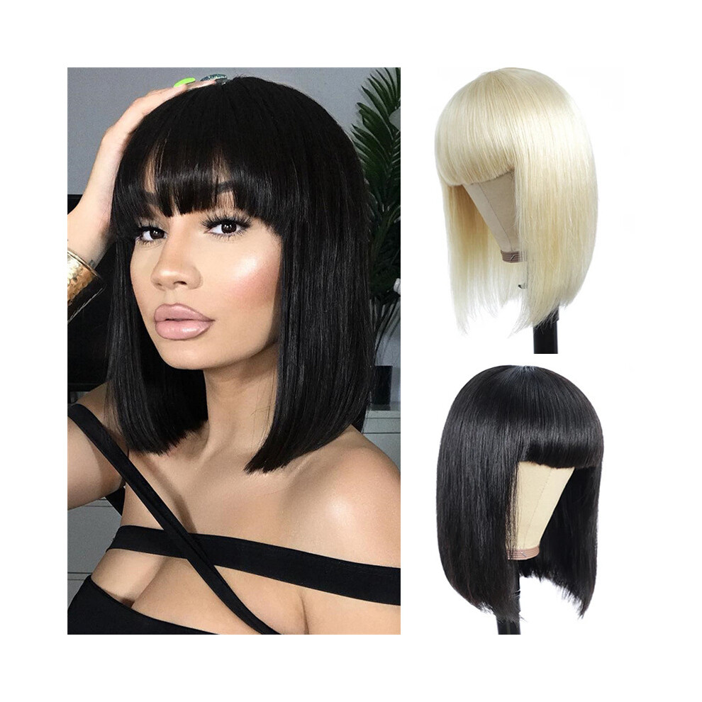 Zhouq-Outdoors (Light Gold) Short Straight Bob Wig For Women - Synthetic Hair